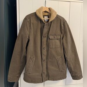 GAP Olive Sherpa-Lined Deck Jacket